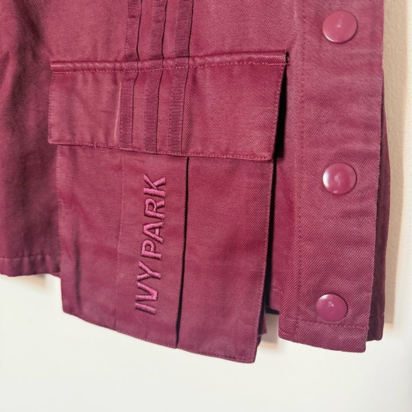 IVY PARK adidas Maroon cargo mini Skirt w/snap Button down closure street wear - Picture 16 of 16